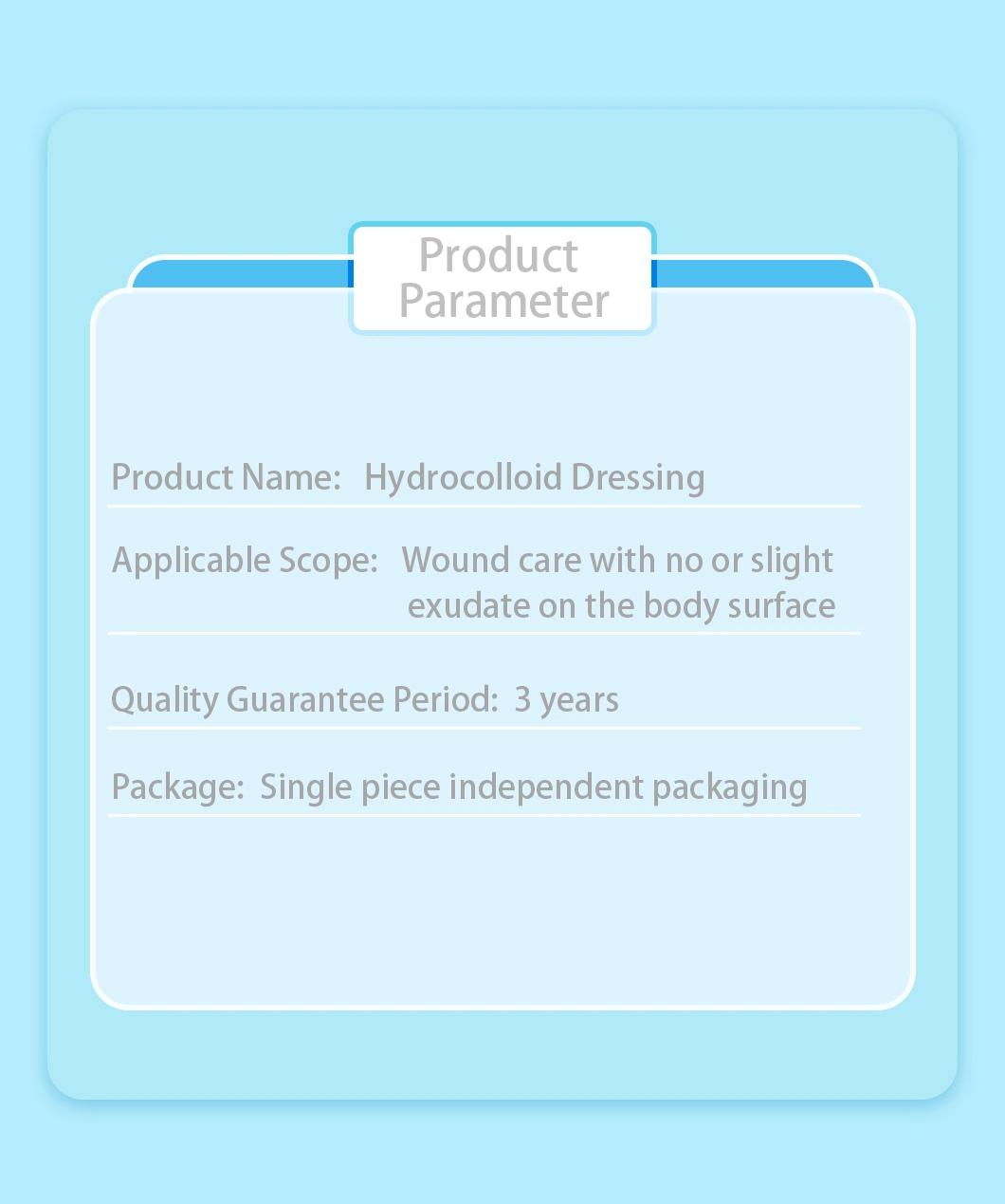 Material Square Hydrocolloid Dressing Thin Waterproof Wound