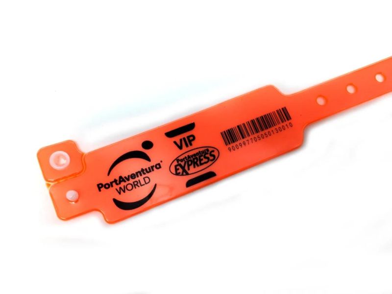 PVC Adult Waterproof Wide Shape Barcode Wristbands