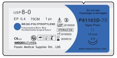 Blue Polypropylene with Double Small Needles