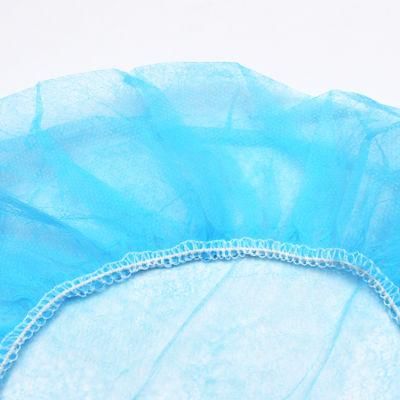 Non Woven Strip Clip Cap Bouffant Head Cover Hair Net Surgical Doctor Hat Round Mob Cap