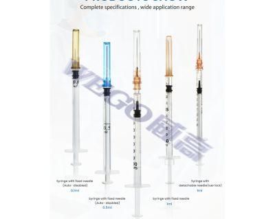 Wego Medical Manufacture Disposable Vaccine Injection 1ml Syringe with Needle