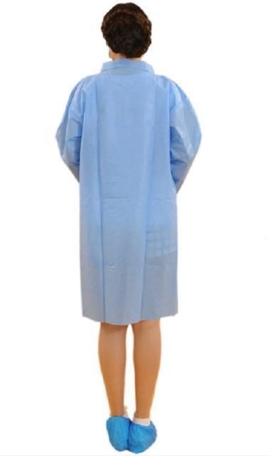 Disposable Non Woven Long Sleeve Protective Lab Coat with Collar