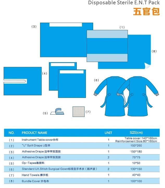 Ear Otology Surgical Drape Packs with Sterile