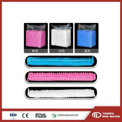 PP Spunlace Surgical Bouffant Cap Disposable PE Hairdressing Cap