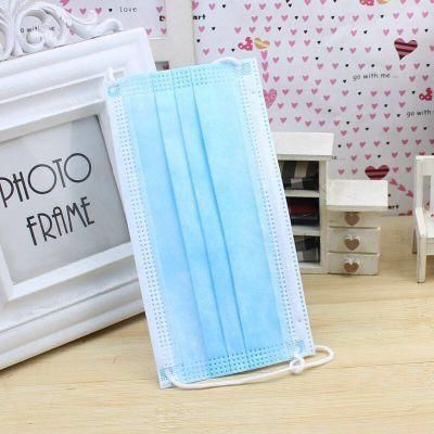 Customized Disposable Machine Earloop Blue 3ply Face Mask