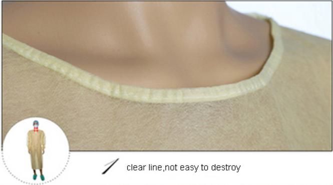Disposable Isolation Gown Waterproof with Knit Cuff & Waist Ties Fluid Resistant Blue