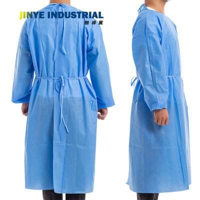 Disposable Isolation Gown SMS with Elastic Cuffs and Knit Cuffs Surgicalgown Isolation Gown