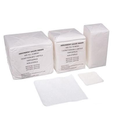 OEM Medical Non Sterile Absorbent Cotton Gauze Swab Sterilized Unsterile with X-ray Gauze Sponge