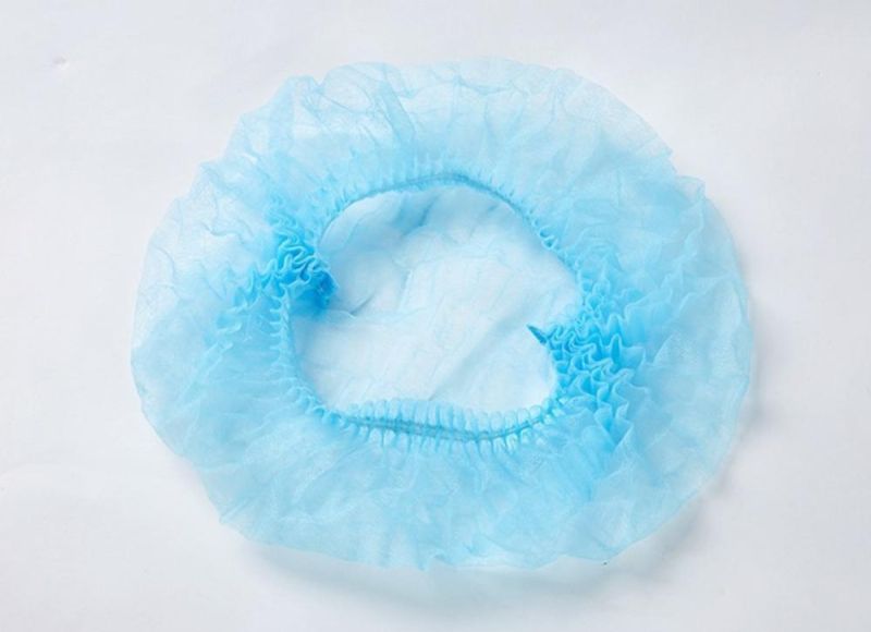 Affordable Non-Woven Nurse Hair Net Disposable Bouffant Cap for Labs Bouffant/Round/Pleated/Strip/Clip