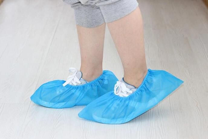 Disposable Head / Foot Protection Shoe Cover with Skid Proof Stripe