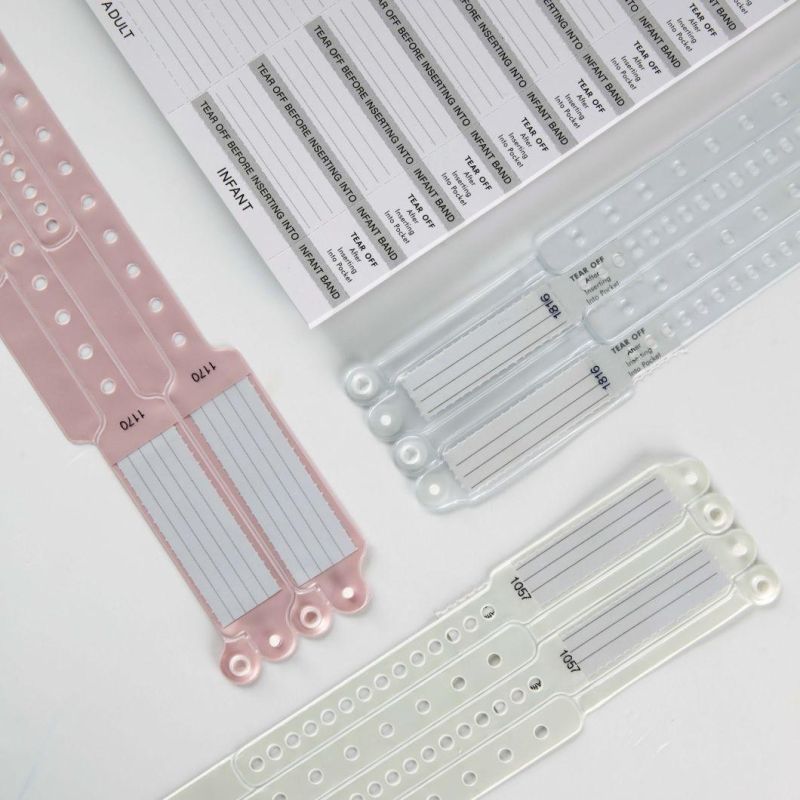 Disposable Hospital Insert Card PVC ID Wristbands for Mother and Baby