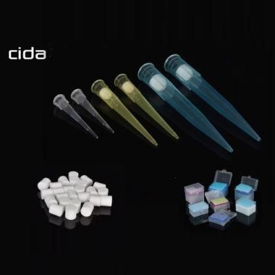 Medical Disposables Laboratory Test Kits 10UL 100UL 200UL 1000UL Pipette Filter Tips for PCR Nucleic Acid Testing