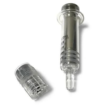 Silver Metal Plunger 1ml Luer Lock Glass Syringe for Oil