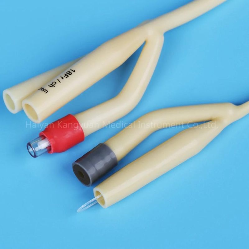 2 Way or 3 Way Silicone Coated Latex Foley Catheter