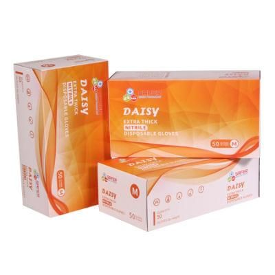 Nitrile Gloves Powder Free Orange Diamond Disposable