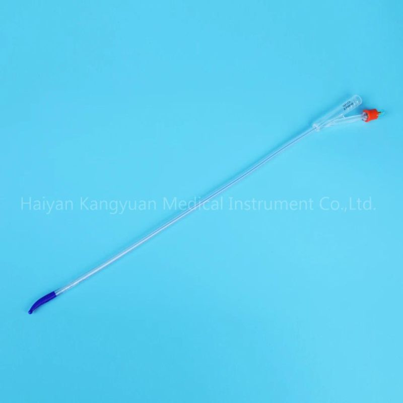 Silicone Foley Catheter with Unibal Integral Balloon Technology Integrated Flat Balloon Tiemann Tipped Urethral Use Men 2 Way