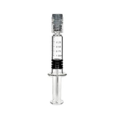 1ml Long Empty Lure Lock Glass Syringes Lure Cap with Plastic Plug Customize Packaging Injection Glass Syringe