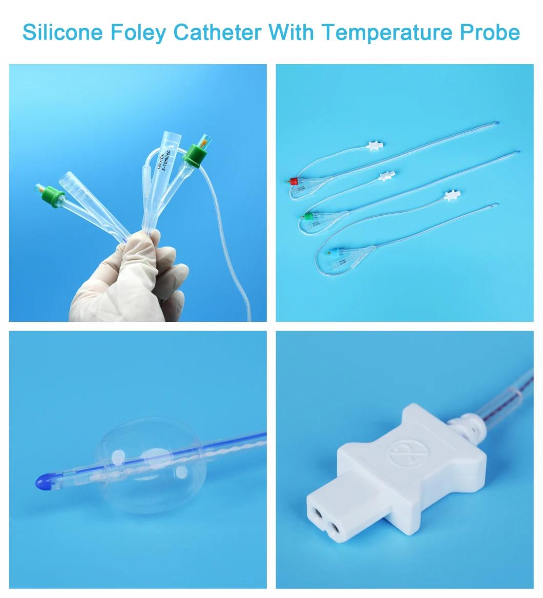 Silicone Foley Catheter with Temperature Probe / Sensor