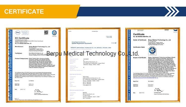 Berpu Medical Disposable Stainless Steel Needle Tube Cannula with Regular Wall/ Thin Wall/ Extra Thin Wall Long Bevel/ Short Bevel 11g-33G CE ISO FDA
