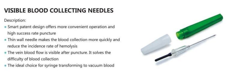 Medical Disposable Blood Collection Needle, Pen Type/with Scalp Vein Set Butterfly/Winged, 20g X 1′ ′