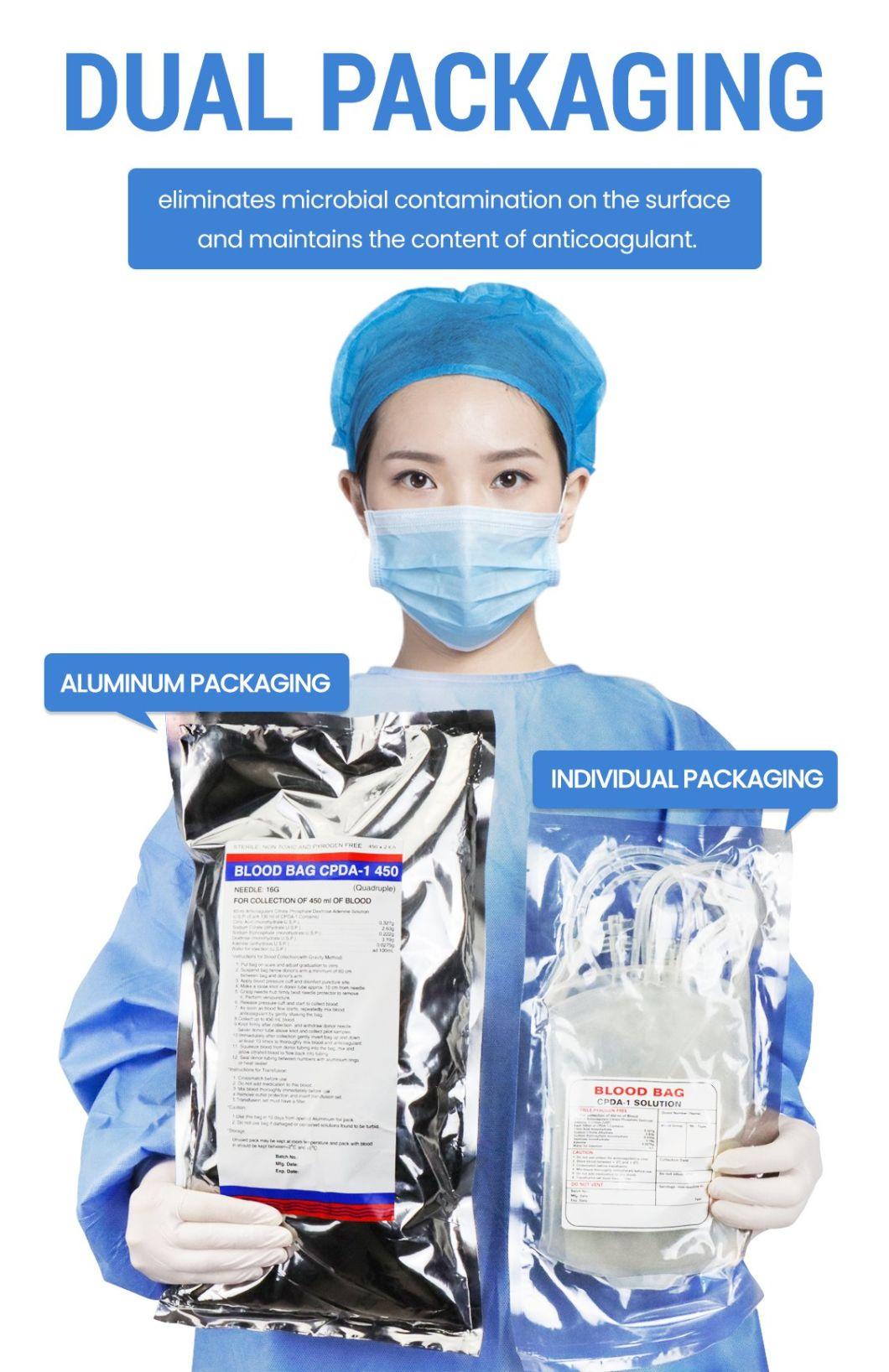 CE/ISO Approved 450ml Single Cpda-1 Welding Blood Bag