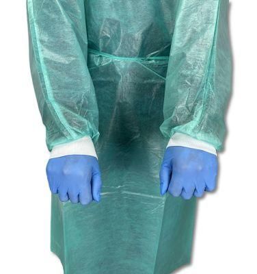 High Quality Blue Pppe Coating Disposable Medical Surgical Isolation Gown