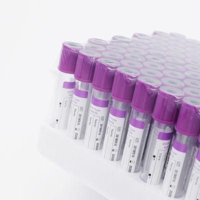 Medical Disposable Purple Cap Vacuum Blood Collection Pet Glass EDTA K2 K3 Tube