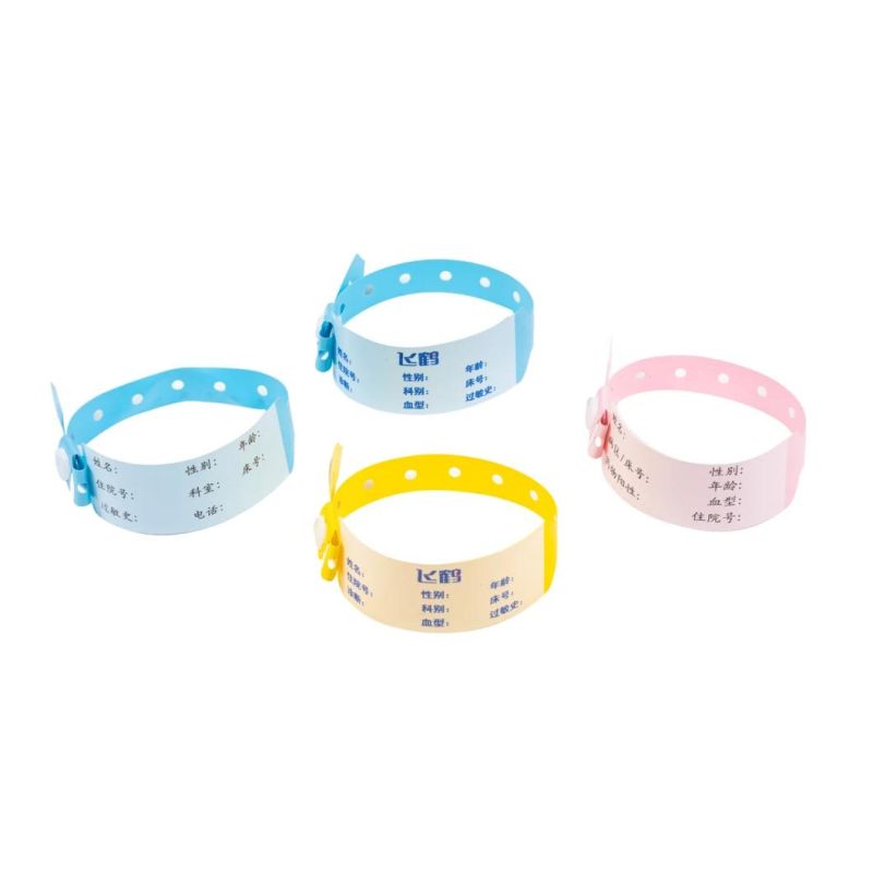 Disposable Medical Written on Waterproof ID Bracelet for Hospital