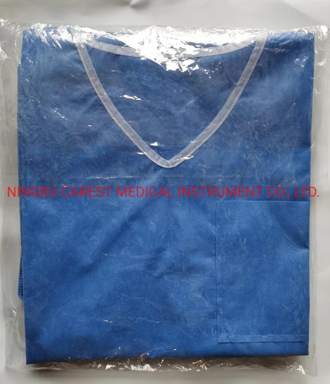 Non Woven Disposable Scrub Suit, Two Pieces Suit for Hospital