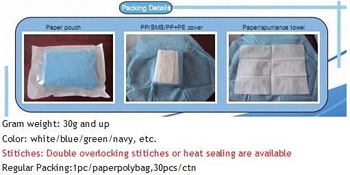 OEM Supported Disposable PP/SMS/PP+PE Surgical Gown Isolation Gown
