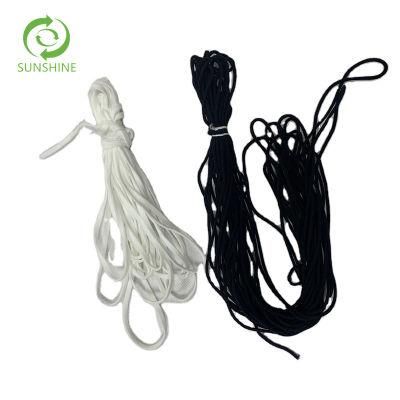 Sunshine Custom 3mm Flat Round Elastic Band Cord Earloop for Face Mask