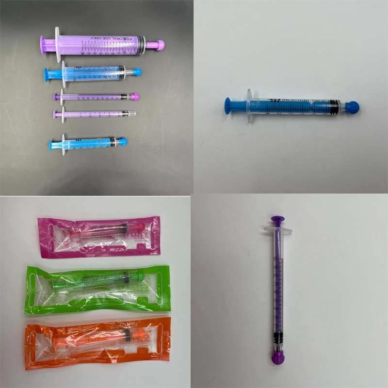 Colored Oral/Enteral Syringe with Tip Cap for Feeding