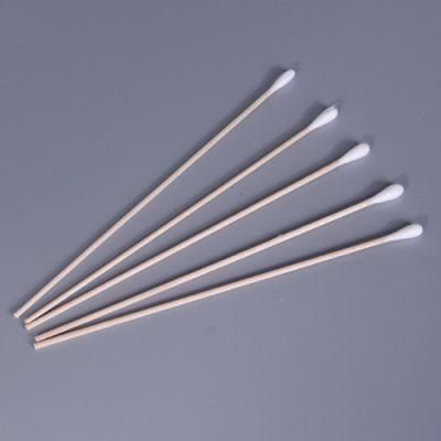 Disposable 100% Natural Cotton 6&quot; Length Wooden Rod Cotton Tipped Applicator/Bud