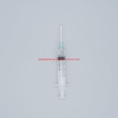 FDA Registered 3-Parts Disposable Medical Syringe with Attached Needle