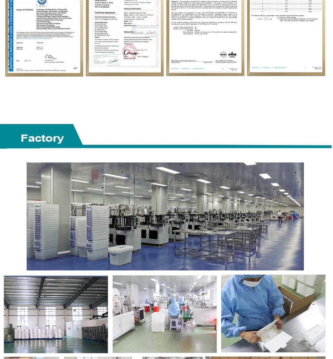 Wholesale 3 or 4 Ply Disposable Elastic Earloop Anti Dust Becteria Virus Bfe 98% CE En14683 Type I Non-Woven Melt-Blown Fabric Adult Medical Face Mask