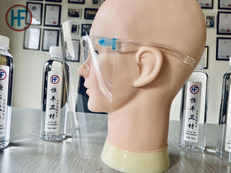 Mdr CE Approved Hengfeng OEM Safety Disposable Double-Sided Film Lightweight Protective Face Shield