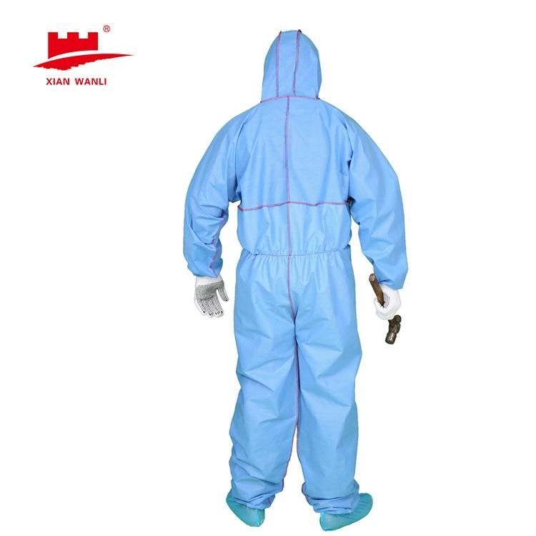 Heavy Duty Chemical Splash Protection Reinforced Seam Taped Disposable Reinforced Seam Taped Anti-Virus Type5/6 Coverall