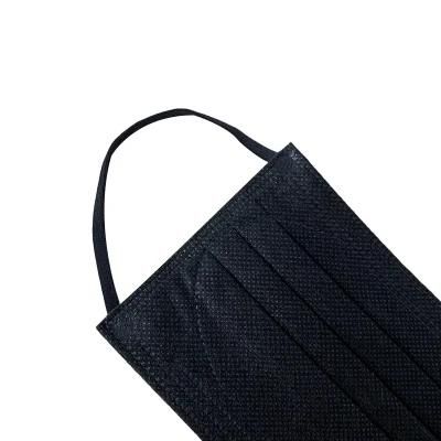 1box 50PCS Women Custom Earloop 4ply All Black Surgical Face Masks of 50 Pack Disposable Mask-Black