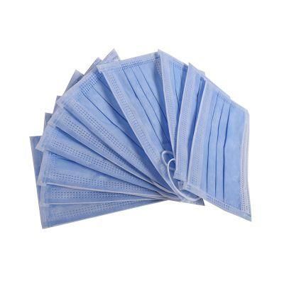 White Non Woven Pleated Waterproof Anti Pollen Disposable Earloop 3 Ply Mask
