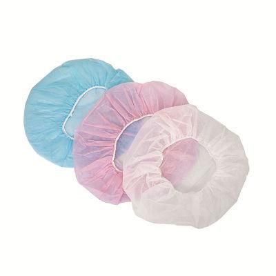 Four Colors Disposable Farbic Cheap Medical Round Bouffant Cap