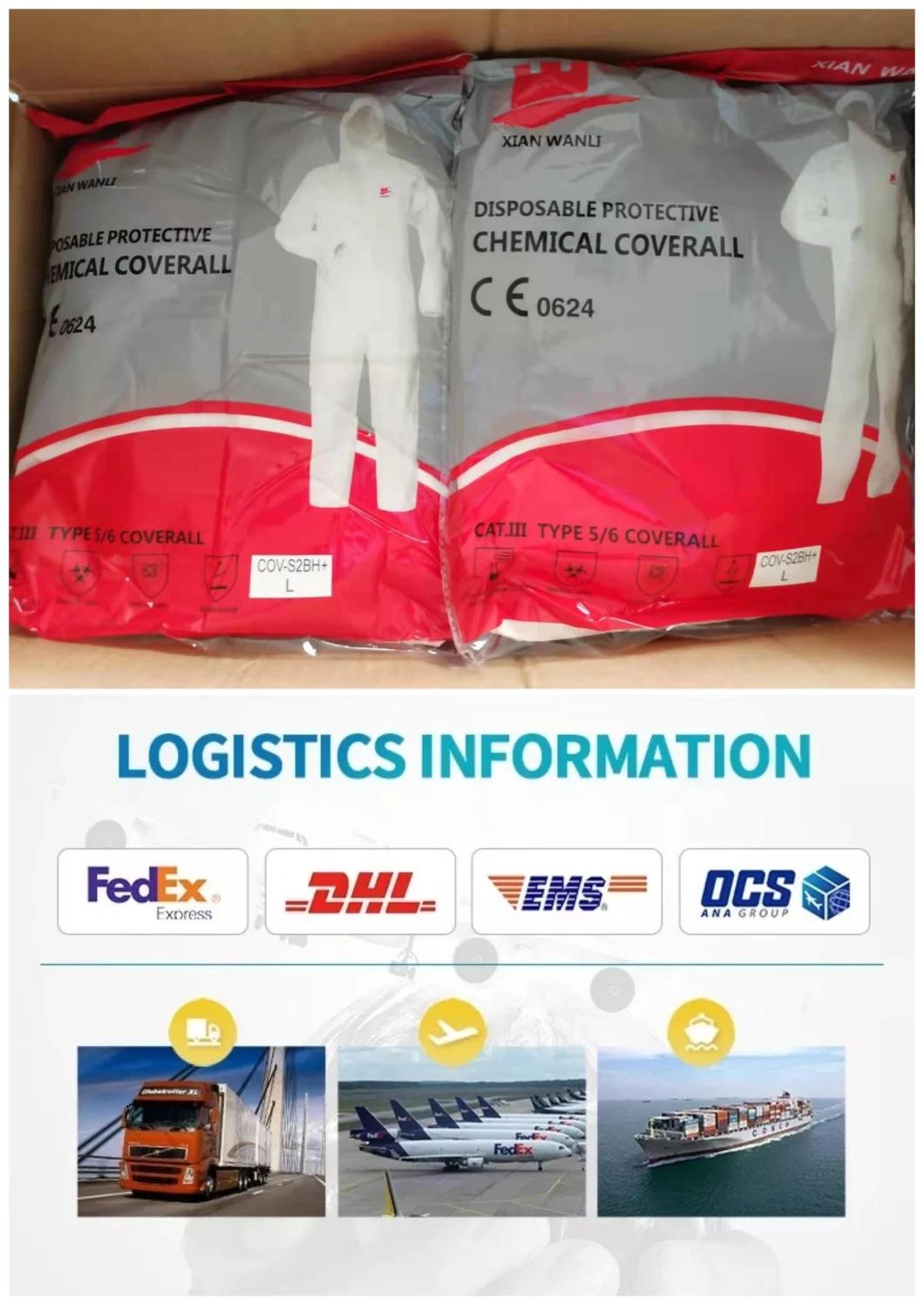 Type 5/6 Microporous Combines SMS Disposable Coverall Suit