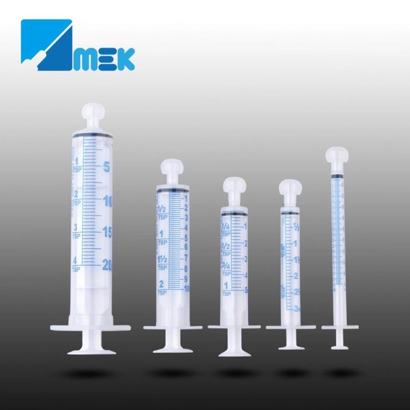 Amber Oral Syringe for Medicine or Feeding with Double Ring