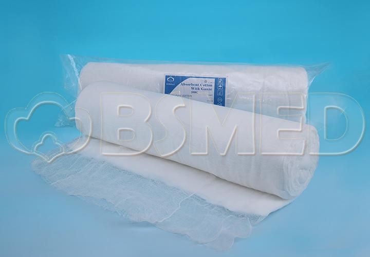 Professional Supplier of 100% Cotton Medical Cotton Roll with Gauze