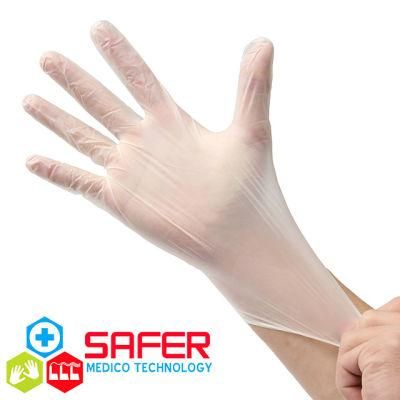 Transparent Color Disposable Examination Vinyl Gloves