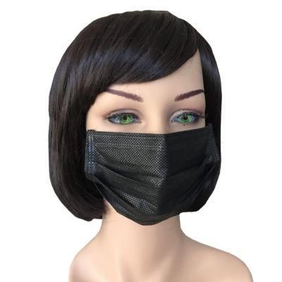 Disposable Tie on/ Earloop Nonwoven PP 3 Ply Face Mask Black Color