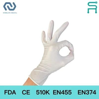 Milky White Disposable Powder Free Latex Gloves with FDA 510K