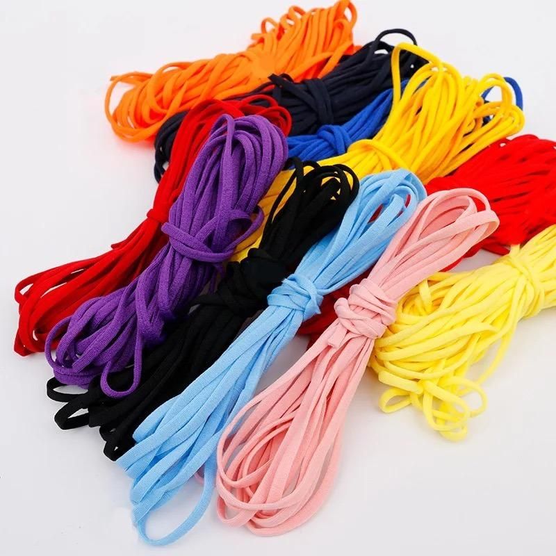 Color Earloop 2.5mm 3mm 5mm 7mm Elastic Earloop Round Flat One-Stop Supply Mask