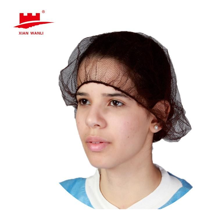 CE Approved Disposable Hairnet Blue Color Medical /Food Industrial Use