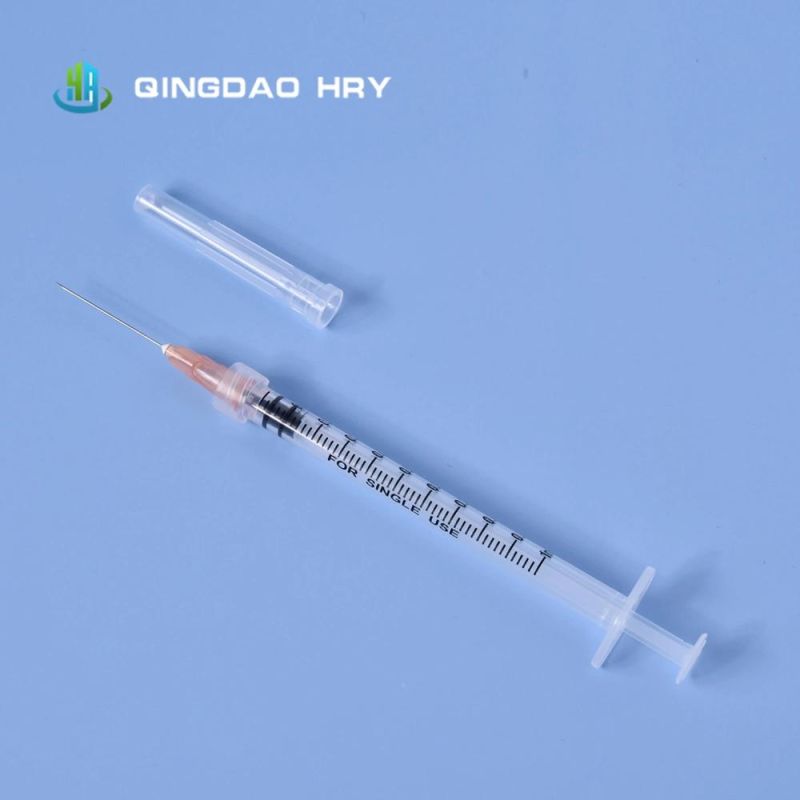 Disposable Medical Syringe 1ml with Needle 25g From China Manufacture FDA 510K CE&ISO 5 Million PCS in Stock