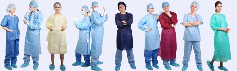 OEM Supported Disposable PP/SMS/PP+PE Surgical Gown Isolation Gown